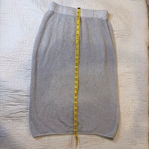 Moon and Madison silver sparkly crochet mesh midi skirt women size Medium